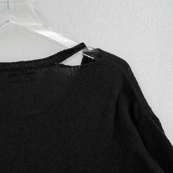 LAUREN MOSHI Sweater Womens XS Black Wild Spirit Safety Pin Printed Long Sleeve - Picture 9 of 14
